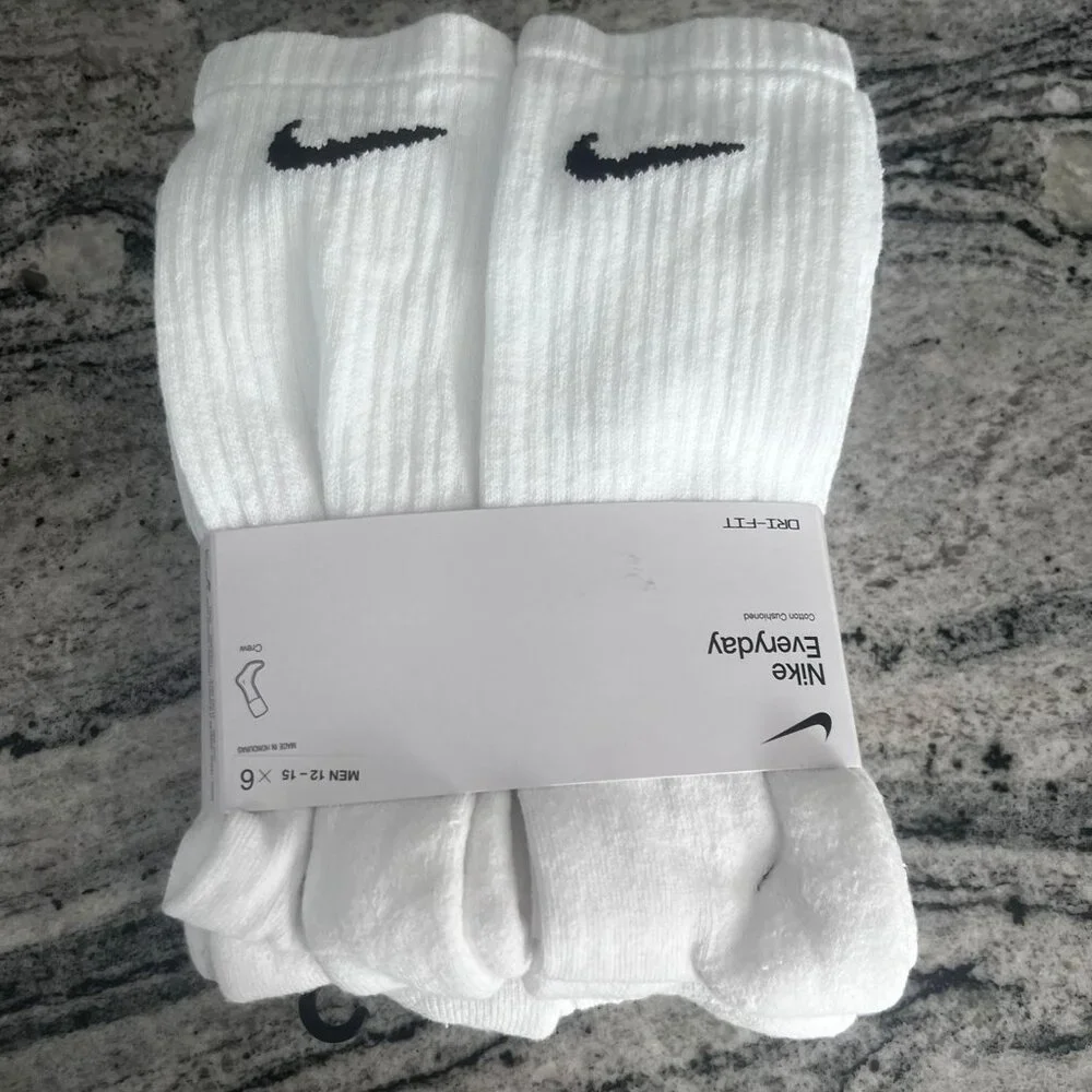 Nike everyday cotton cushioned dry fit socks mens 12-15 (6 pairs) - Picture 4 of 5